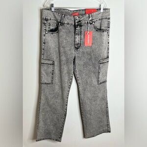 Bluefox Collective Women's Denim Cargo Jeans Size 20 Medium Wash Gray New